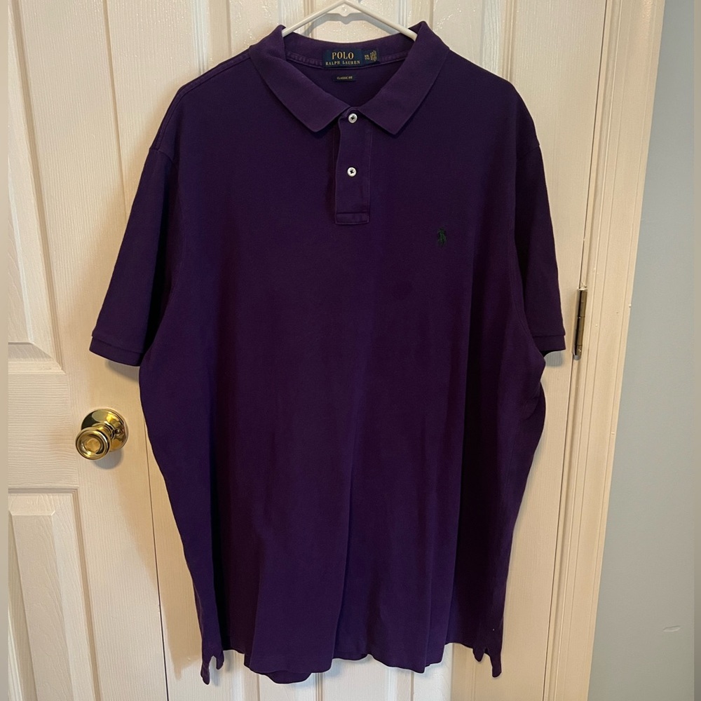 Polo Ralph Lauren Men's XXL Purple Cotton Classic Fit‎ Short Sleeve Polo Shirt